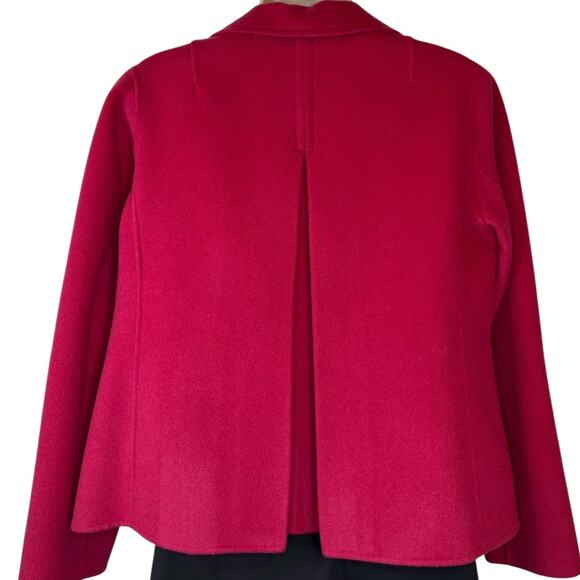 TALBOTS 100% Wool Open Faced Jacket in Raspberry Women's Size 4 Petite - Picture 6 of 8